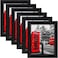 LANDNEOO 8x10 Picture Frame Black 6 Pack Woodgrain Wider Frames Display Pictures 5x7 with Mat or 8x10 Without Mat Picture Frames Collage Wall Decor or Table Top Display