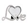 LASODY Elegant Silver Plated Heart Shaped Photo Frame Holds a 3 x 3 PhotoAnniversary Wedding Gifts Valentines Day Gifts