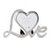 LASODY Elegant Silver Plated Heart Shaped Photo Frame Holds a 3 x 3 PhotoAnniversary Wedding Gifts Valentines Day Gifts