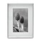 MIMOSA MOMENTS 4x6 Photo Frame with Mat 6x8 Metal Shadow Box Frame Silver Tabletop Display Picture Frame Thin Metal Border Perfect for Home Decor Wedding Family Photos