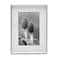 MIMOSA MOMENTS 4x6 Photo Frame with Mat 6x8 Metal Shadow Box Frame Silver Tabletop Display Picture Frame Thin Metal Border Perfect for Home Decor Wedding Family Photos