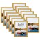 Picrit 8x10 Picture Frame Set of 12 Display 5x7 with Mat or 8x10 without Mat Photo Frames for Wall Mounting or Table Top Display Gold