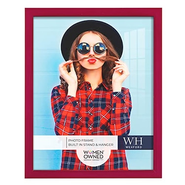 Renditions Gallery 11x14 inch Picture Frame Cherry Red Wood Grain Frame Highend Modern Style Made of Solid Wood and High Definition Glass for Wall and Tabletop Photo Display