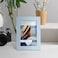 Renditions Gallery 4x6 inch Picture Frame Set of 2 Highend Modern Style Made of Solid Wood and High Definition Glass Ready for Wall and Tabletop Photo Display Blue Frame