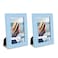 Renditions Gallery 4x6 inch Picture Frame Set of 2 Highend Modern Style Made of Solid Wood and High Definition Glass Ready for Wall and Tabletop Photo Display Blue Frame