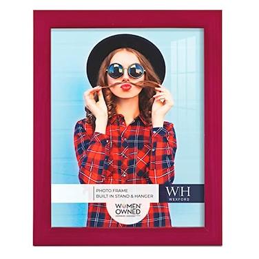Renditions Gallery 8x10 inch Picture Frame Cherry Red Wood Grain Frame Highend Modern Style Made of Solid Wood and High Definition Glass for Wall and Tabletop Photo Display