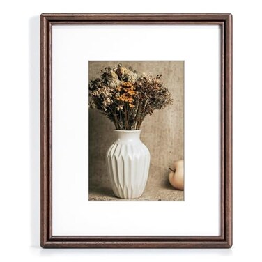 RICHFOCUS 8x10 Picture Frame Natural USASourced Solid Walnut Wood Picture Frame with Tempered Glass Handcrafted Rounded Corner 8 by 10 Wooden Frame Matted to 5x7 Photo for Wall Tabletop Display