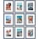 Vittanly 8x10 Picture Frames Set of 9 Shatter Resistant Plexiglass Display 5x7 Pictures with Mat or 8x10 without Mat Photo Frames for Wall or Tabletop Engineered Wood Navy