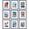 Vittanly 8x10 Picture Frames Set of 9 Shatter Resistant Plexiglass Display 5x7 Pictures with Mat or 8x10 without Mat Photo Frames for Wall or Tabletop Engineered Wood Navy