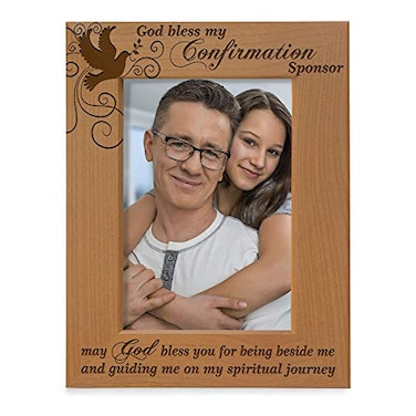 KATE POSH God Bless My Confirmation Sponsor May God Bless You for Being Beside me and Guiding me on My Spiritual Journey Picture Frame 4x6 Vertical