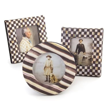 MACKENZIE-CHILDS MACKENZIECHILDS Courtly Frames Gift Set Cute Picture Frame Set Round Square and Rectangular Photo Frames Set of 3