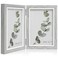 Afuly 4x6 Picture Frame Double Picture Frames 4 by 6 Grey Hinged Photo Frames Modern Wooden Frame Desk Vertical 2 Openings Display Gifts for Chirstmas Wedding Birthday Grandma Women Mom Friends