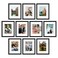 upsimples 8x10 Picture Frame Set of 10 Display Pictures 5x7 with Mat or 8x10 Without Multi Photo Frames Collage for Wall or Tabletop Display Black