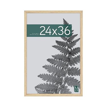 MCS Studio Gallery 24x36 Poster Frame Natural Woodgrain Engineered Wood Vertical Horizontal Wall Hanging Large Picture Frame for Photos Posters Art Prints 1Pack