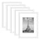 upsimples 9x12 Picture Frame Set of 5 Display Pictures 6x8 with Mat or 9 x 12 Without Wall Gallery Photo Frames White
