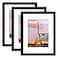 upsimples 85x11 Picture Frame Set of 3 Made of High Definition Glass for 6x8 with Mat or 85x11 Without Mat Wall and Tabletop Display Photo Frames Black