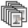 upsimples 85x11 Picture Frame Set of 10 Display Pictures 6x8 with Mat or 85x11 Without Multi Photo Frames Collage for Wall or Tabletop Display Black