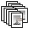 upsimples 85x11 Picture Frame Set of 10 Display Pictures 6x8 with Mat or 85x11 Without Multi Photo Frames Collage for Wall or Tabletop Display Black