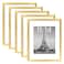 upsimples 11x14 Picture Frame Set of 5 Display Pictures 8x10 with Mat or 11x14 Without Mat Wall Gallery Photo Frames Gold