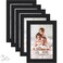Icona Bay 4x6 Picture Frames Black 5 Pack Modern Style Engineered Wood Frames Table Top or Wall Mount Bliss Collection