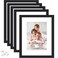 Icona Bay 8x10 Picture Frames with Removable Mat for 5x7 Photos Black 5 Pack Modern Style Engineered Wood Frames Table Top or Wall Mount Bliss Collection