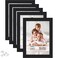 Icona Bay 5x7 Picture Frames Black 5 Pack Modern Style Engineered Wood Frames Table Top or Wall Mount Bliss Collection