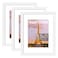 upsimples 85x11 Picture Frame Set of 3 Made of High Definition Glass for 6x8 with Mat or 85x11 Without Mat Wall Mounting Photo Frames White