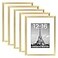 upsimples 12x16 Picture Frame Set of 5 Display Pictures 85x11 with Mat or 12 x 16 Without Wall Gallery Poster Frames Gold