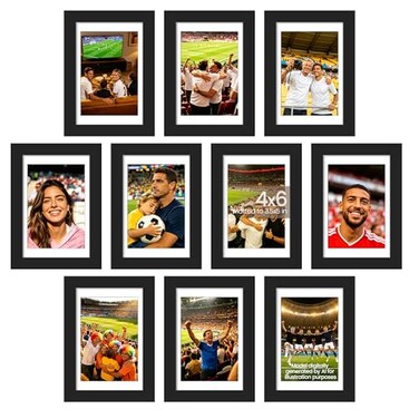 upsimples 4x6 Picture Frame Set of 10 Display Pictures 35x5 with Mat or 4x6 Without Multi Photo Frames Collage for Wall or Tabletop Display Black