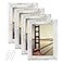 BAIJIALI 4x6 Picture Frame Distressed White Wood Pattern Set of 4Display Pictures 35x5 with Mat or 4x6 Without Mat Horizontal and Vertical Formats for Wall and Table Mounting