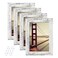 BAIJIALI 4x6 Picture Frame Distressed White Wood Pattern Set of 4Display Pictures 35x5 with Mat or 4x6 Without Mat Horizontal and Vertical Formats for Wall and Table Mounting