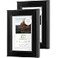 FrameWorks 2Pack 1 38 Thick Black Wooden Shadow Box Picture Frames 4 x 6 with Removable White Mat to 35 x 5 Photo