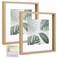 MUYE 12x12 Floating Frame Set of 2Double Glass Rustic Square Photo FrameDisplay Any Size Photo up to 12x12Wall Mount or Tabletop Standing Natural