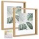 MUYE 12x12 Floating Frame Set of 2Double Glass Rustic Square Photo FrameDisplay Any Size Photo up to 12x12Wall Mount or Tabletop Standing Natural