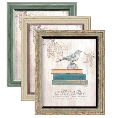 XUANLUO 3 Pack 8x10 Inch Picture Frames Farmhouse Rustic Vintage Distressed Wood Grain Photo Frame with HD plastic cover for Table Top Display and Wall Hanging