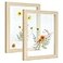 Sonefreiy Floating Picture Frames 8x10 Set of 2 Wooden Photo Frame Double Glass Pressed Flower Frames 5x7 Wall and Tabletop Display Gift for Family Friends Wedding