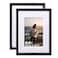 KINLINK A4 Frame Set of 2 Wooden 83 x 117 Frame with Plexiglass for A5 Picture with Mat or A4 Without Mat for Wall and Tabletop Display Diploma Certificate Degree Picture Frames Black