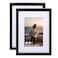 KINLINK A4 Frame Set of 2 Wooden 83 x 117 Frame with Plexiglass for A5 Picture with Mat or A4 Without Mat for Wall and Tabletop Display Diploma Certificate Degree Picture Frames Black