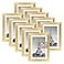 upsimples 5x7 Picture Frame Set of 10 Display Pictures 4x6 with Mat or 5x7 Without Multi Photo Frames Collage for Wall or Tabletop Display Gold
