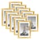 upsimples 5x7 Picture Frame Set of 10 Display Pictures 4x6 with Mat or 5x7 Without Multi Photo Frames Collage for Wall or Tabletop Display Gold