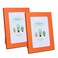 Cluckyu Picture Frame for 4x6 inch Photo MDF Photo Frame for Tabletop and Wall Orange 2Pack