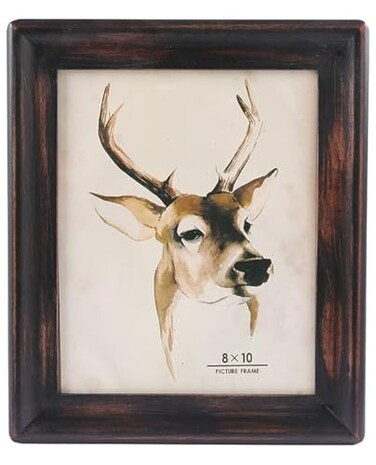icheesday Picture Frame 8x10Black Rustic Wood Frame with Glass Front Wall Mount or Table Top
