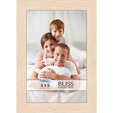 Icona Bay 4x6 Light Oak Picture Frame Modern Style Engineereed Wood Frame Table Top or Wall Mount Bliss Collection