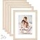 Icona Bay 8x10 Picture Frames with Removable Mat for 5x7 Photos Light Oak 5 Pack Modern Style Engineered Wood Frames Table Top or Wall Mount Bliss Collection