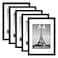 upsimples A4 Picture Frame Set of 5 Display Pictures 6x8 with Mat or 83x117 Without Wall Gallery Poster Frames Black