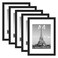 upsimples A4 Picture Frame Set of 5 Display Pictures 6x8 with Mat or 83x117 Without Wall Gallery Poster Frames Black