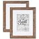 Califortree Rustic Brown 8x10 Picture Frame Display Photos 5x7 with Mat or 8x10 Without Mat HD Glass Inside Horizontal and Vertical Display for Wall and Tabletop Set of 2