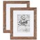 Califortree Rustic Brown 8x10 Picture Frame Display Photos 5x7 with Mat or 8x10 Without Mat HD Glass Inside Horizontal and Vertical Display for Wall and Tabletop Set of 2