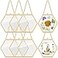 Marsui 8 Pcs Pressed Flower Frames 4 x 3 Inch Hanging Glass Floating Photo Frames Glass for Pressed Flowers Double Picture for Artwork Display Photo Modern Home Wall DecorGold