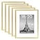 upsimples 16x20 Picture Frame Set of 5 Display Pictures 11x14 with Mat or 16 x 20 Without Wall Gallery Poster Frames Gold